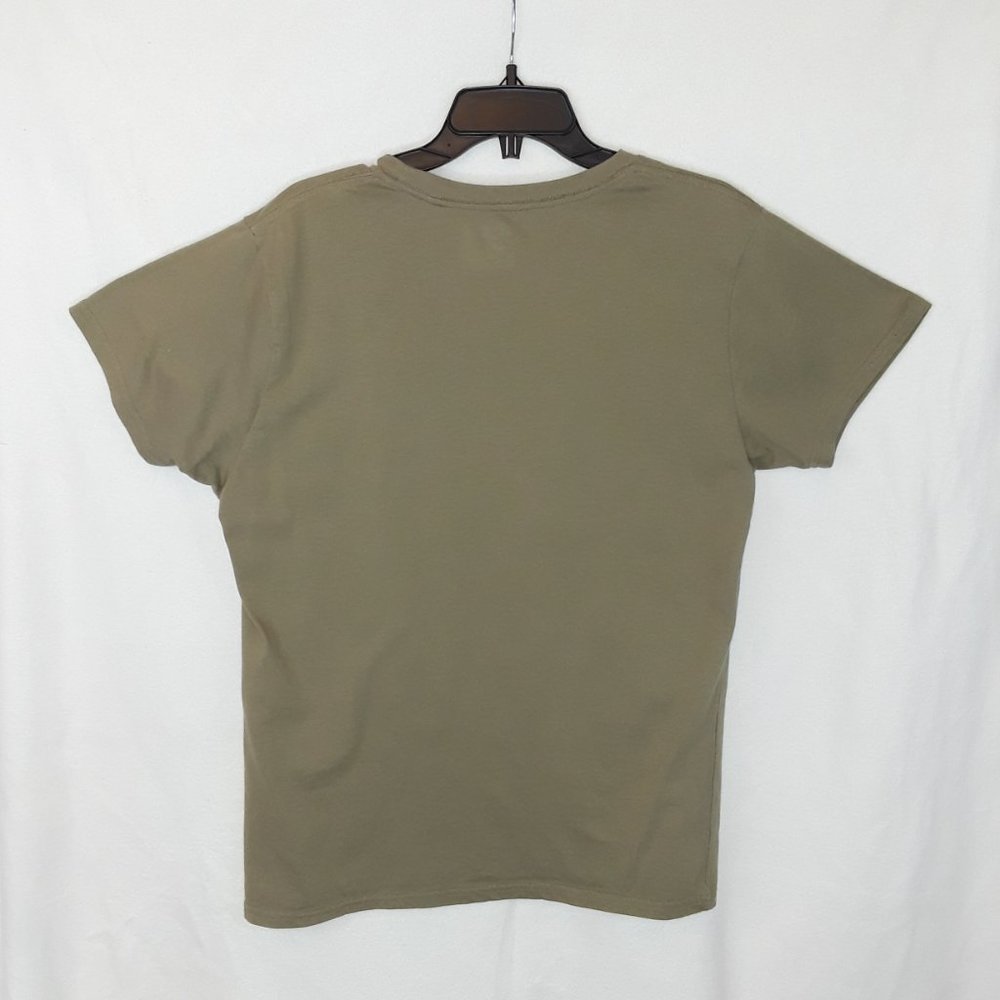 Celebrate Olive Tan Printed Patriotic Eagle Graphic T-shirt L - Picture 5 of 5